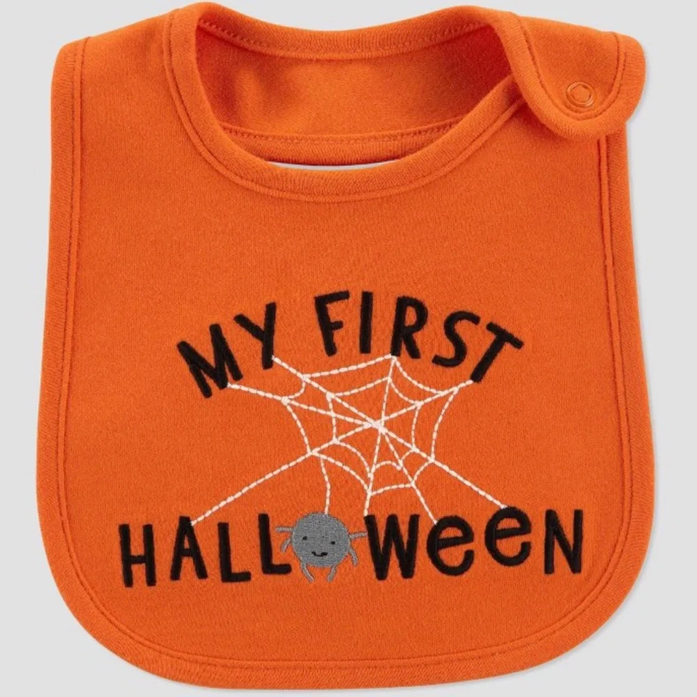 Baby's My First Halloween Orange Bib